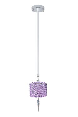 Artistry Lighting Pendant Collection 5.5"x07" Polished Chrome 1-Light Round Purple Crystal Pendant Light