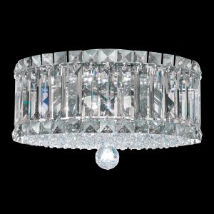 Schonbek Plaza 4 Light 12 inch Stainless Steel Flush Mount Ceiling Light