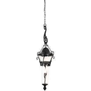 Kalco Anastasia 12" Matte Black Outdoor Hanging Lantern