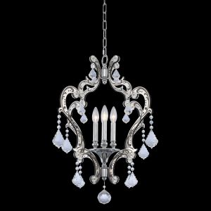Allegri Argento 4 Light 21 inch Matte Black with Polished Stainless Steel Pendant Ceiling Light