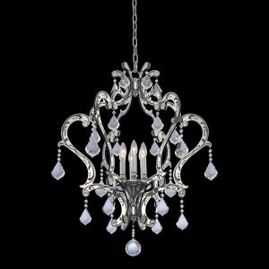Allegri Argento 6 Light 28 inch Matte Black with Polished Stainless Steel Pendant Ceiling Light