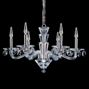 Allegri Fanshawe 6 Light 30 inch Chrome Chandelier Ceiling Light in Firenze Clear