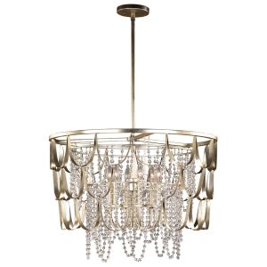 Kalco Dulce 6 Light 28 inch Champagne Silver Leaf Pendant Ceiling Light