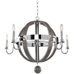 Kalco Sharlow 5 Light 32 inch Chrome Chandelier Ceiling Light
