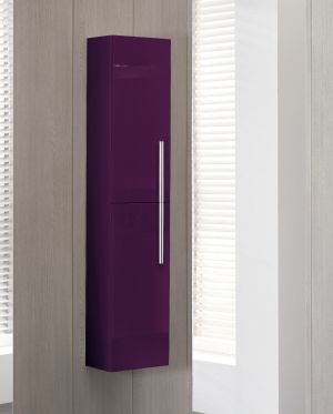 Royo Onix Collection 12" Column Bathroom Cabinet in Tech Aubergine