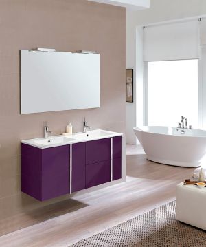 Royo Onix Collection 48" 2-Door + 2-Drawer Vanity w/Sink in Tech Aubergine