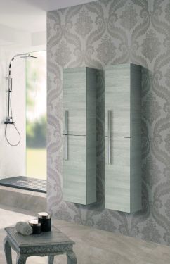 Royo Onix Collection 12" Column Bathroom Cabinet in Sandy Grey