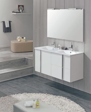 Royo Onix Collection 48" 2-Door + 2-Drawer Vanity w/Sink in Gloss White