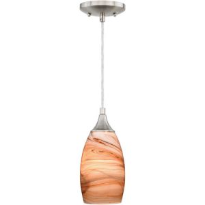 Vaxcel Milano 1-Light 4.75" Satin Nickel Mini Pendant Ceiling Light