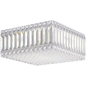 Schonbek Quantum 4 Light 12 inch Stainless Steel Flush Mount Ceiling Light